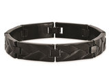 Men's Black Plated Stainless Steel Bracelet (9.00 Inches)